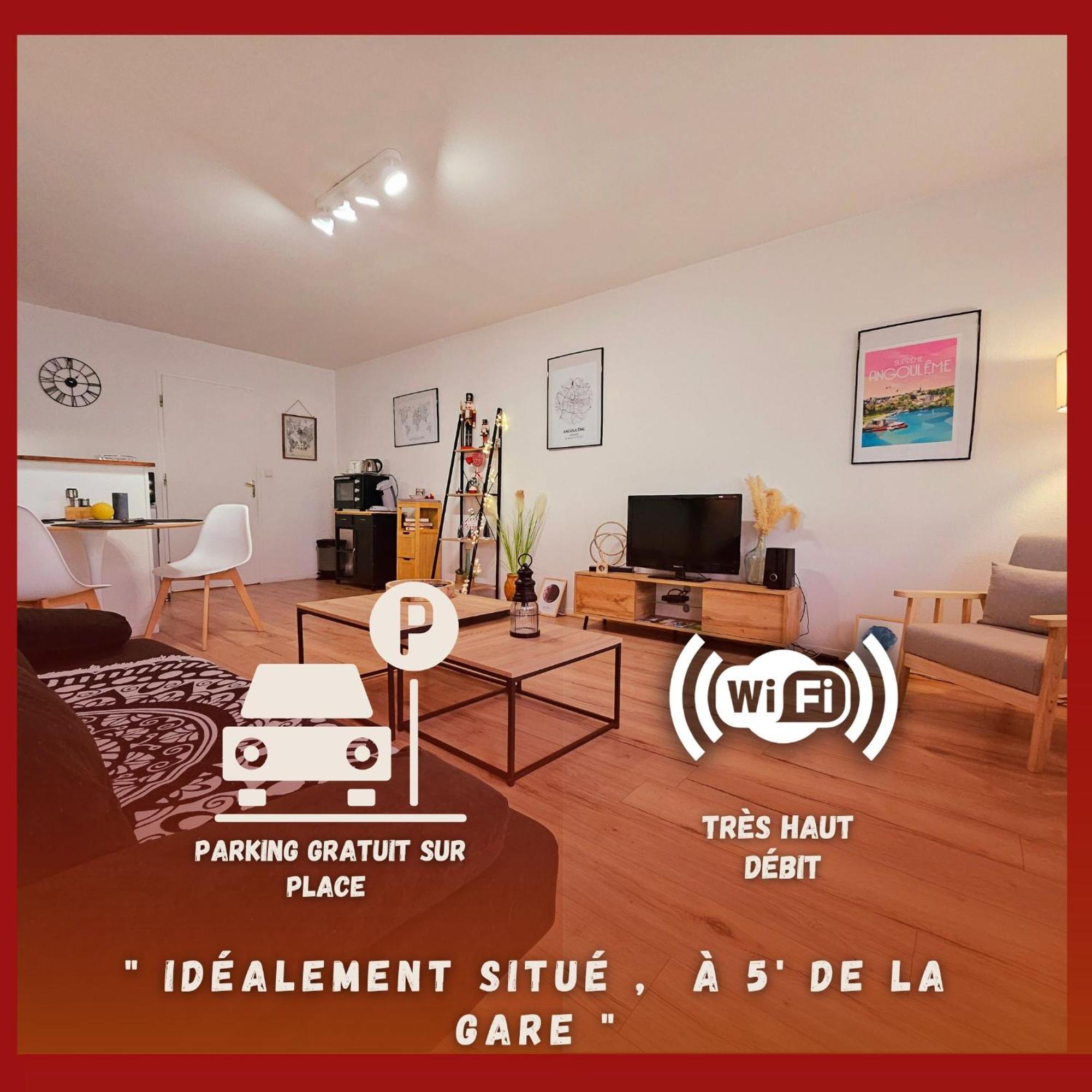 Appartement Cosy Proche Gare - Fibre Optique Et Parking Angouleme Bagian luar foto